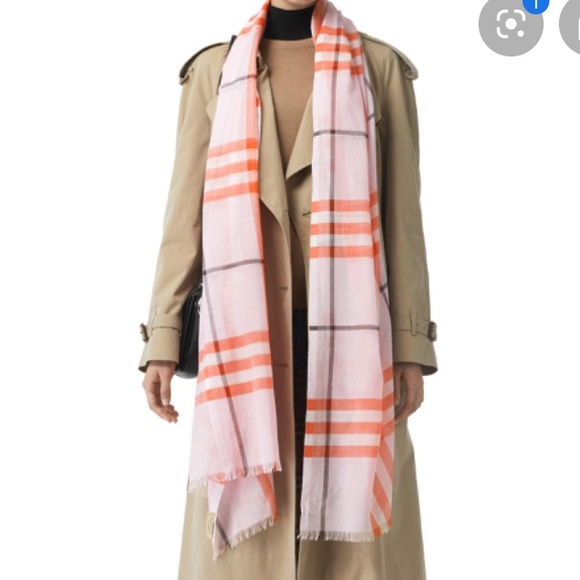 burberry women's check wool silk scarf